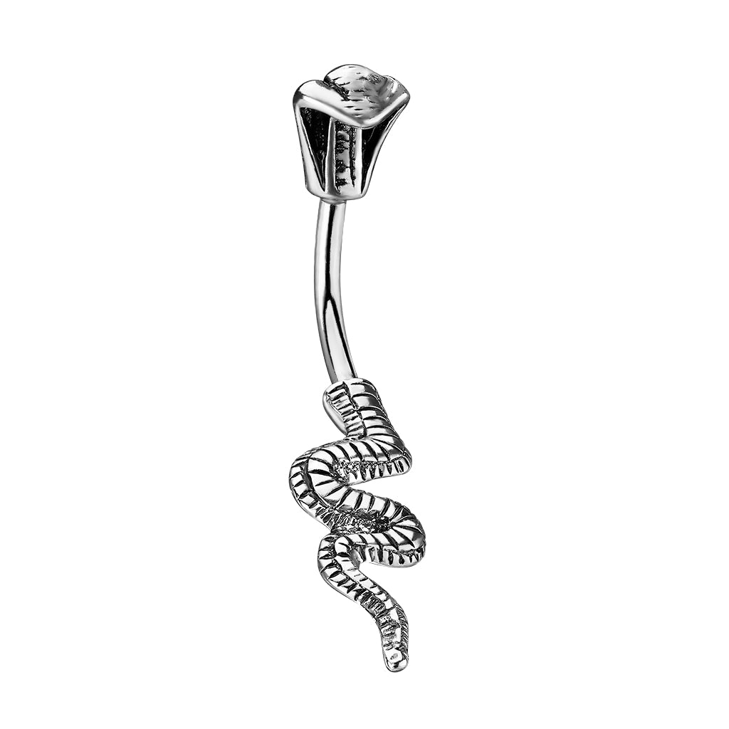316L Surgical Steel Poisonous Cobra Belly Button Ring - all colors