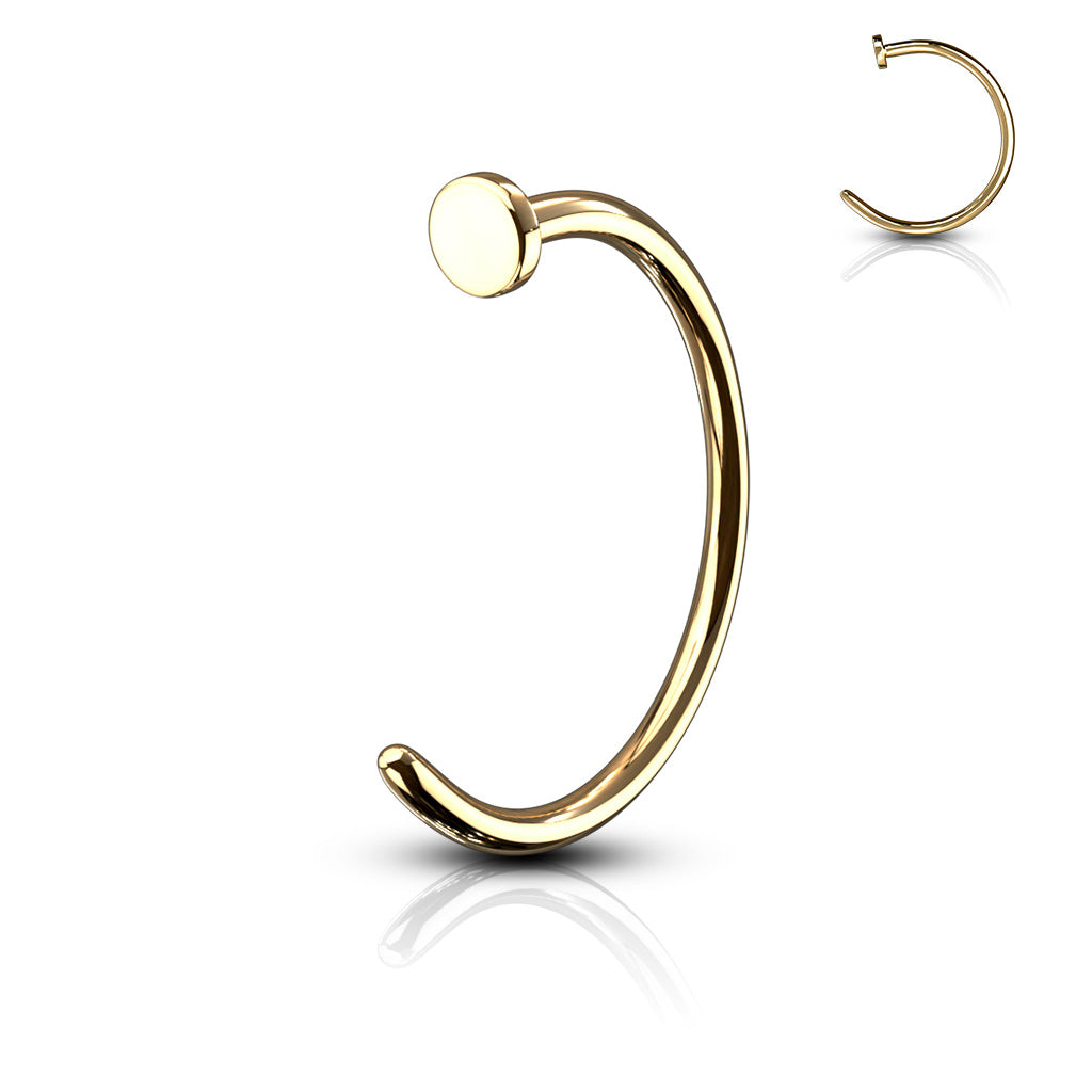 Nose Hoop Ring Gold IP Over 316L Surgical Steel - all colors