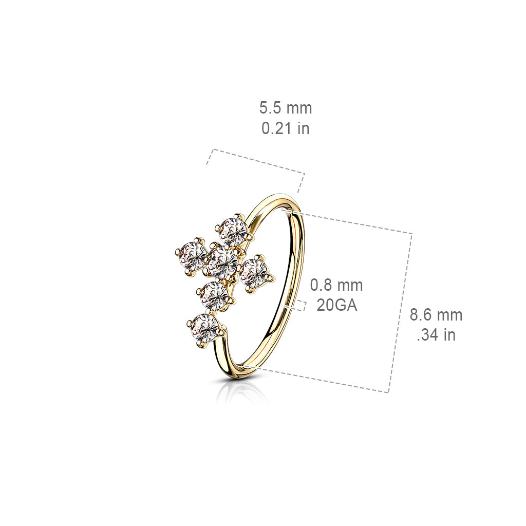 CZ Cross Bendable Hoop size chart
