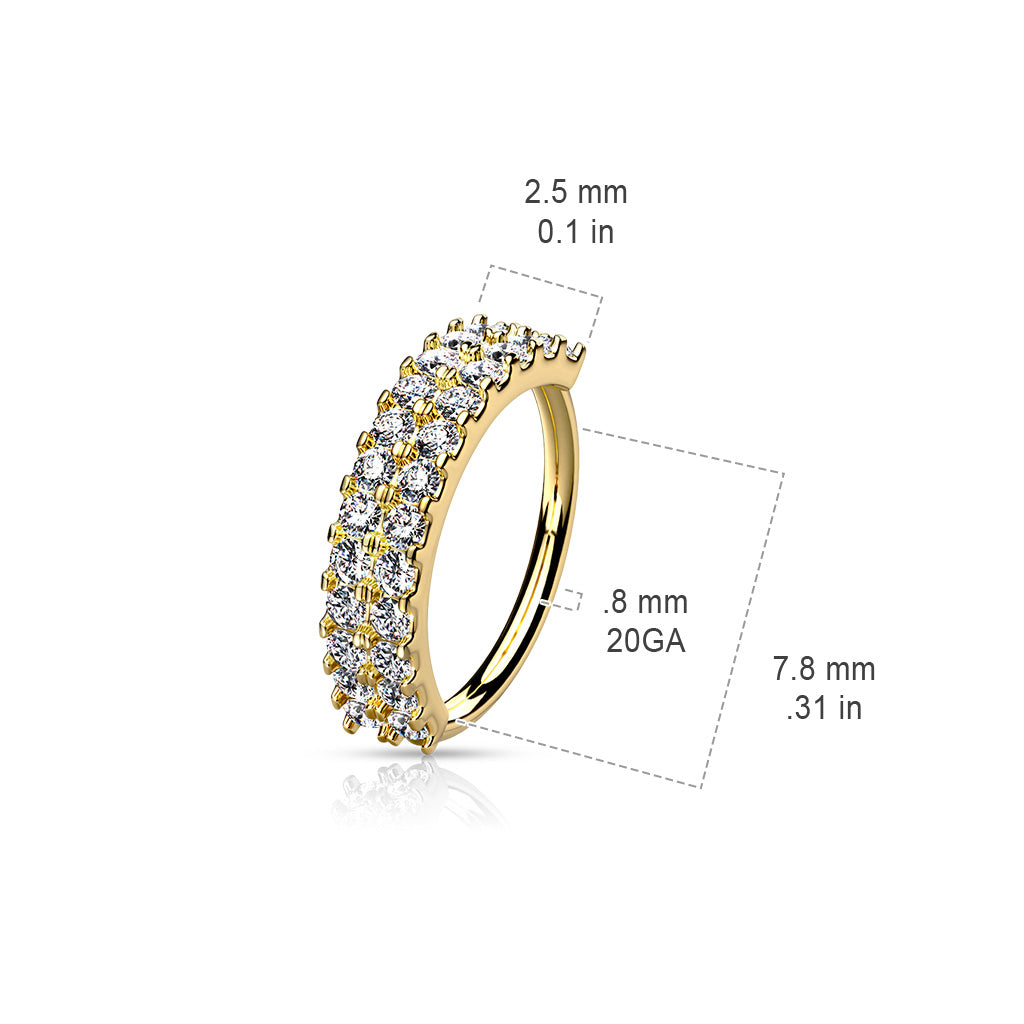 Double Lined CZ Half Circle Bendable Hoop size chart