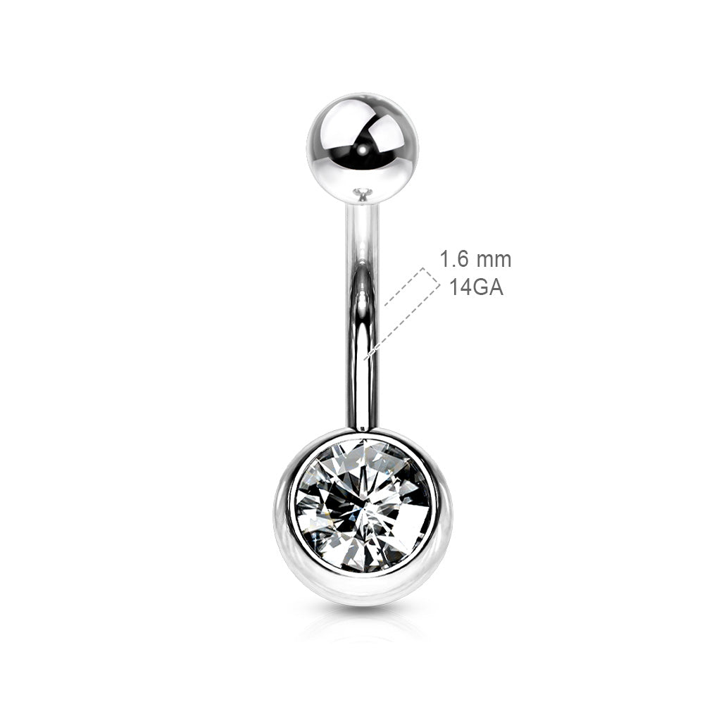 Press Fit Gem on 8mm Ball 316L Surgical Stainless Steel Navel Ring size chart