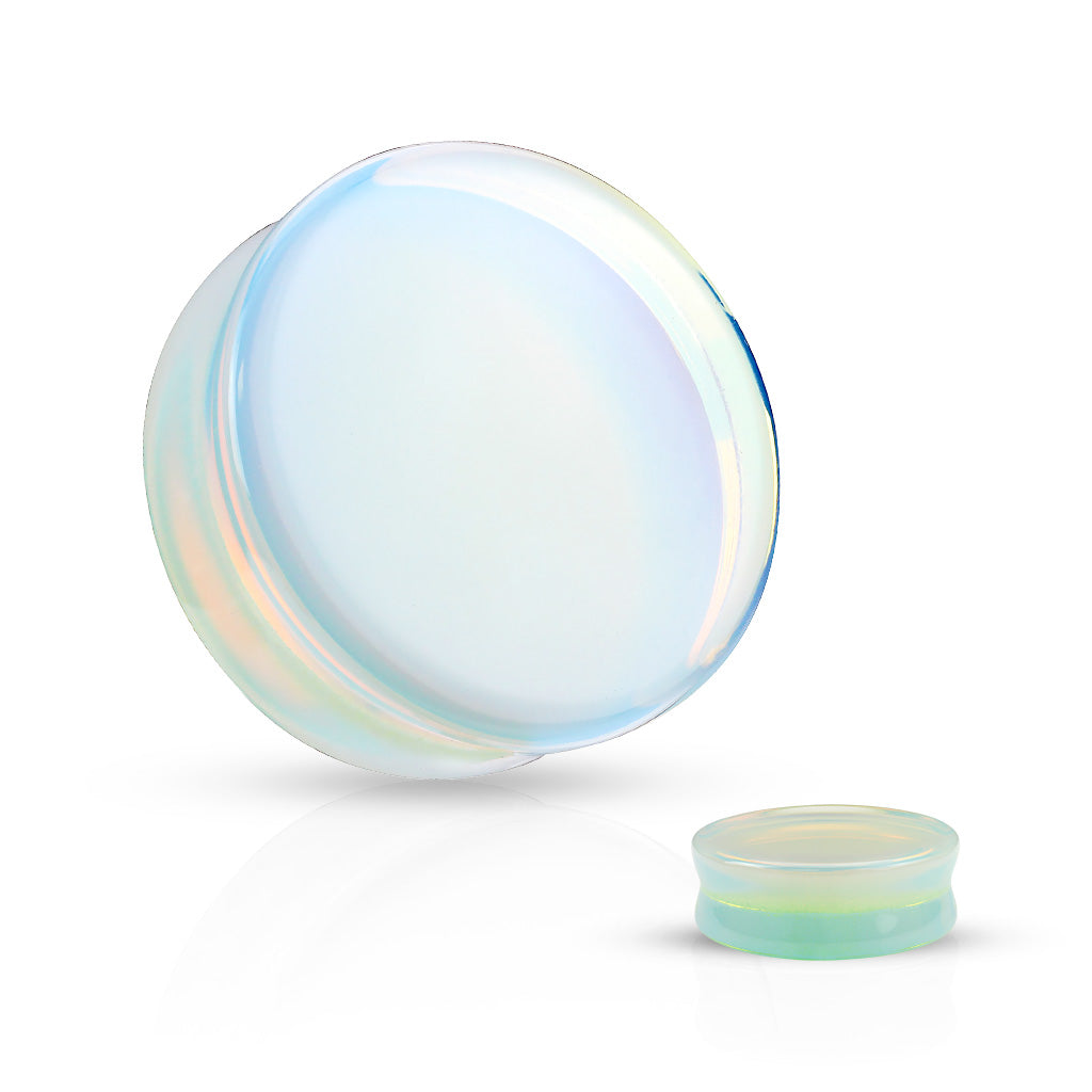 Argenon(Opalite) Semi Precious Stone Solid Saddle Fit Plug - all colors