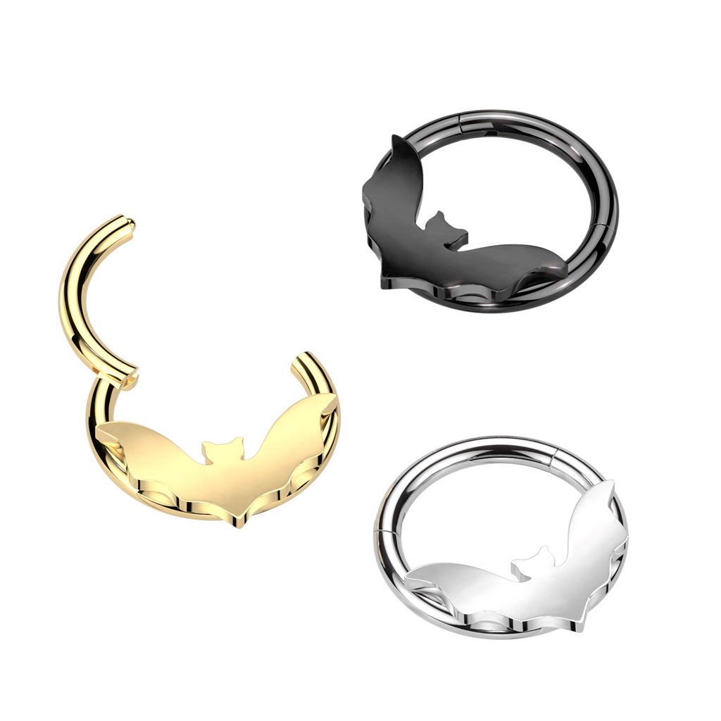 High Quality Precision 316L Surgical Steel Hinged Bat Segment Ring - all colors