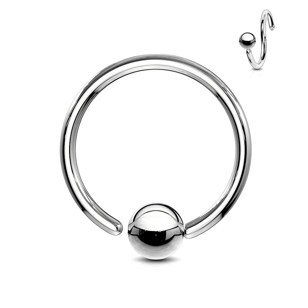 One Side Fixed Ball Ring 316L Surgical Steel. Perfectly Annealed - all colors