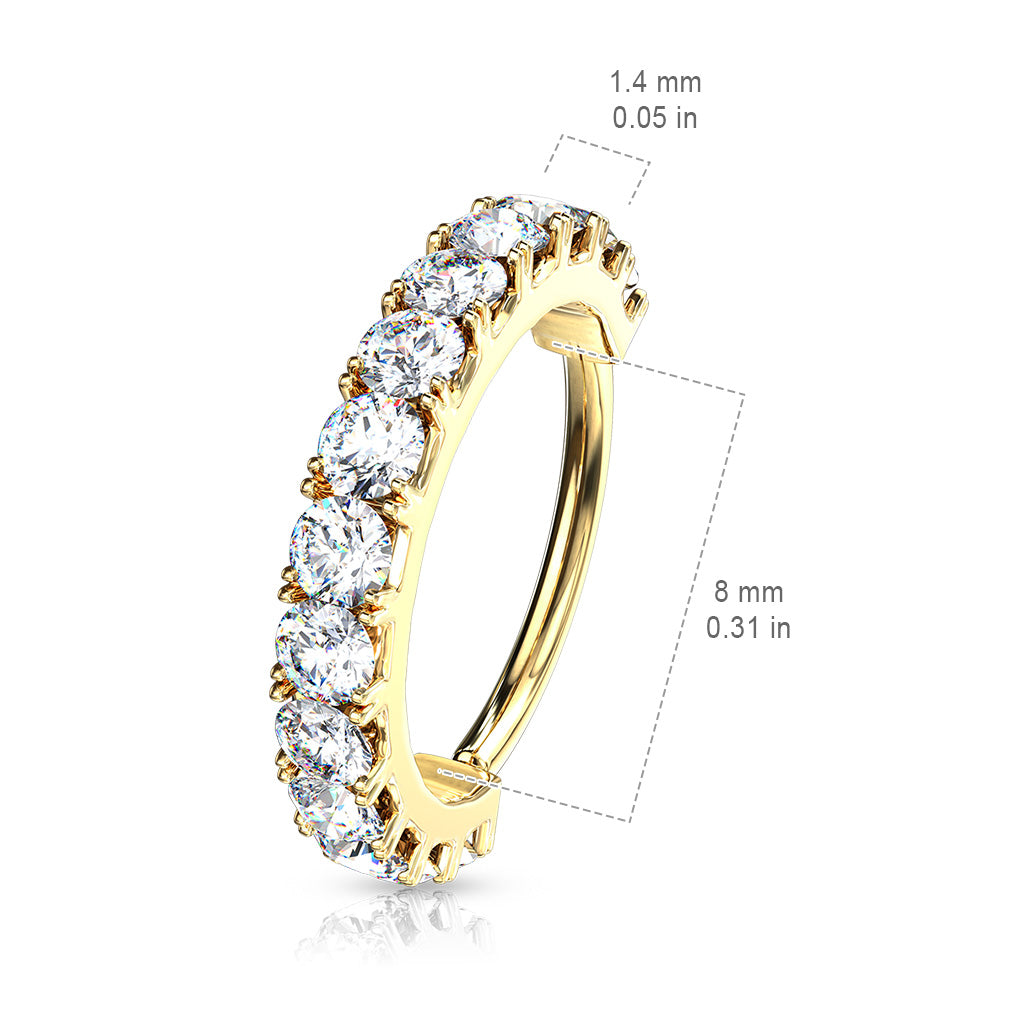 CZ Lined Bendable Hoops For Nose Cartilage Daith And More size chart