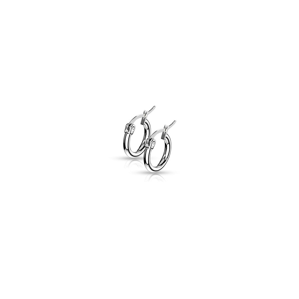 Pair of 316L Stainless Steel Round Hoop Earrings
