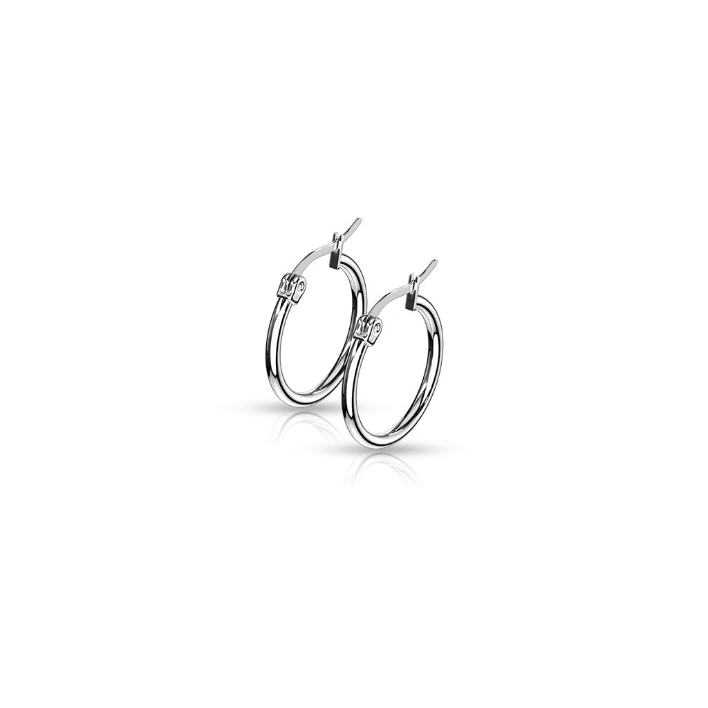 Pair of 316L Stainless Steel Round Hoop Earrings