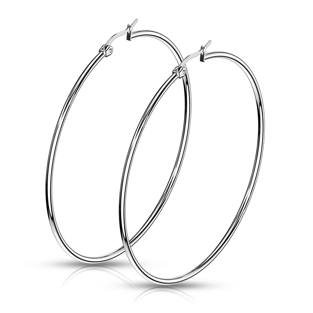Pair of 316L Stainless Steel Round Hoop Earrings