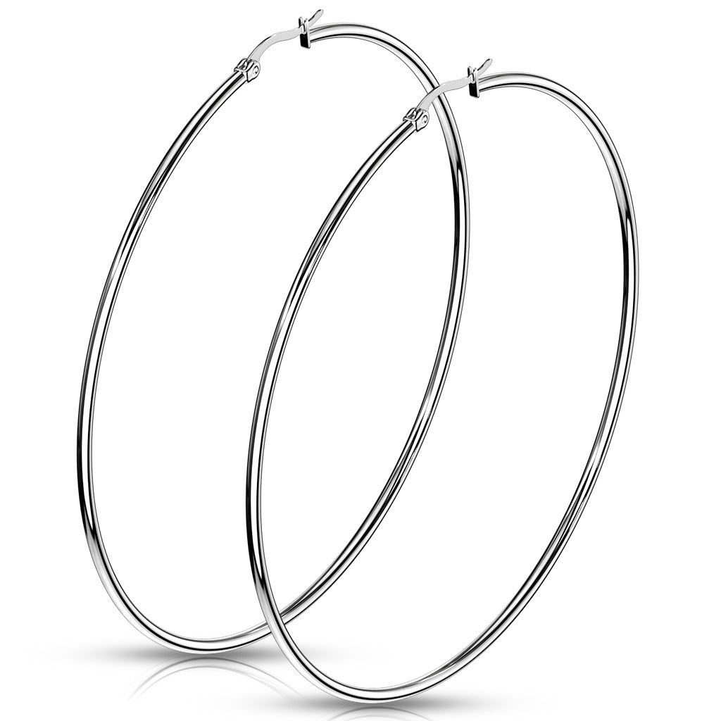 Pair of 316L Stainless Steel Round Hoop Earrings