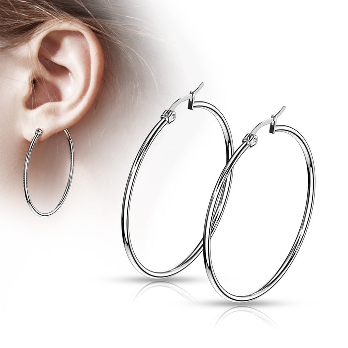 316L Surgical Steel Round Hoop Earrings
