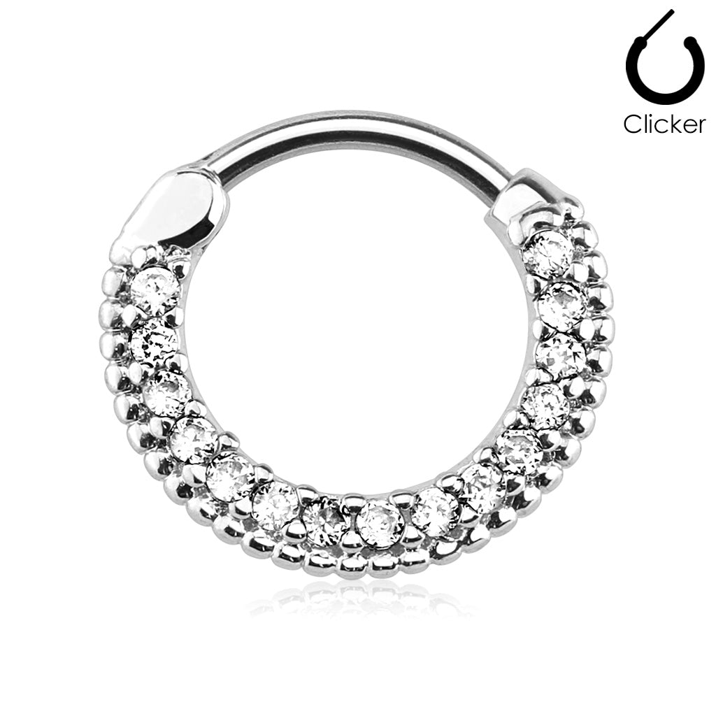 Round Top 316L Surgical Steel Nose Septum/Ear Cartilage Clickers - Clear