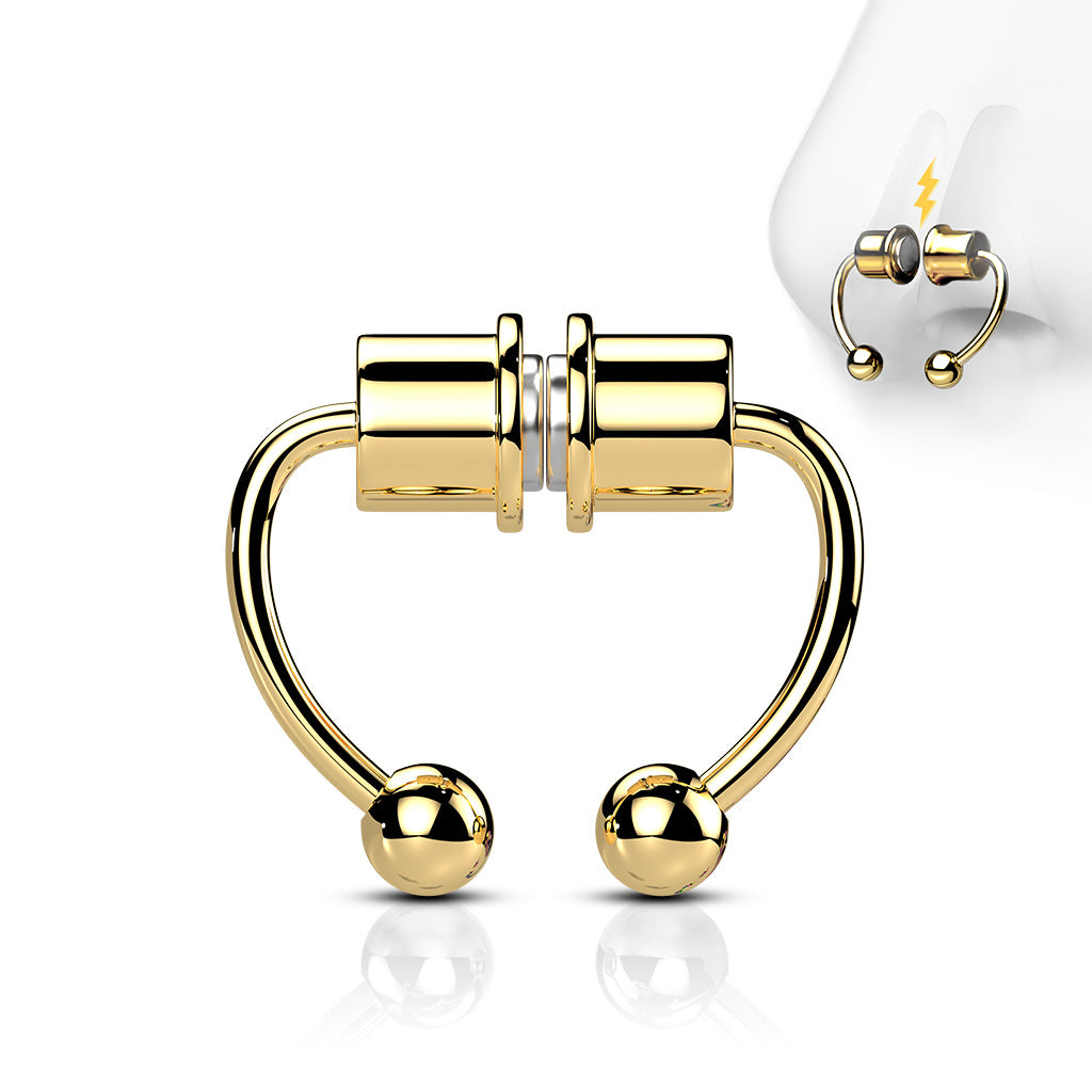 316L Fake Magnetic Septum Horseshoe - Gold