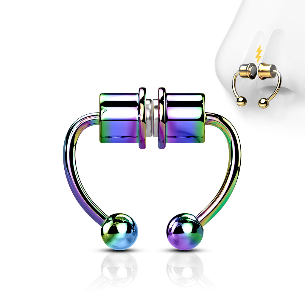 316L Fake Magnetic Septum Horseshoe - Rainbow