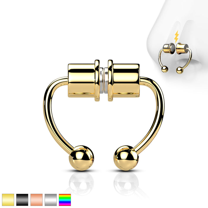 316L Surgical Steel Fake Magnetic Septum Horseshoe
