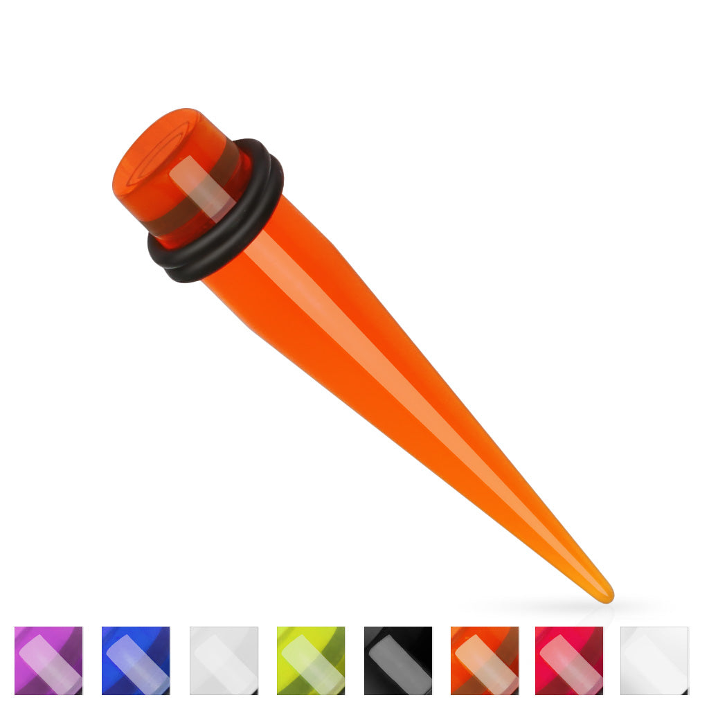All Acrylic Tapers With 2 O-rings Up to 1 Inch - all colors