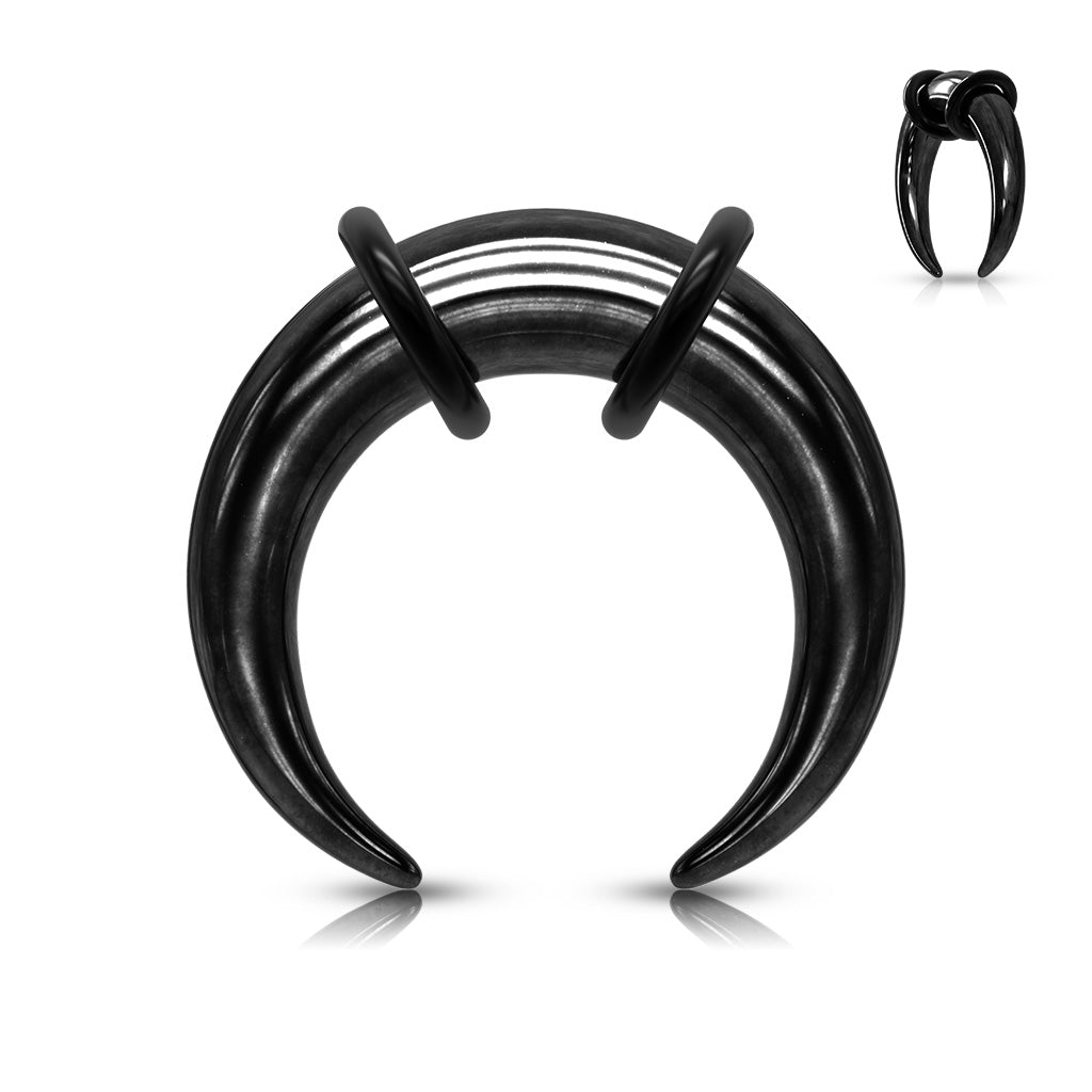 316L Surgical Stainless Steel Bull Tapers - Black