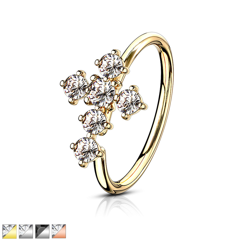 CZ Cross Bendable Hoop