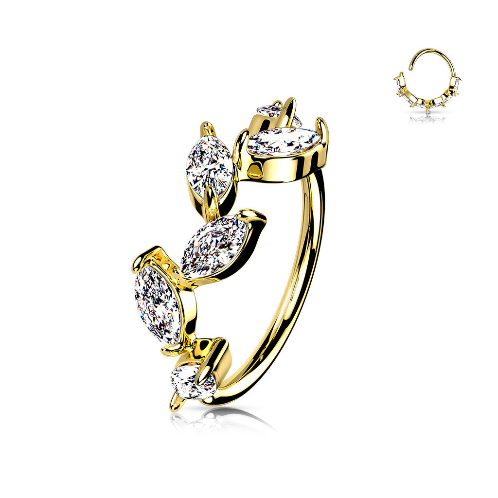 6 Marquise CZ Vine Bendable Hoop
