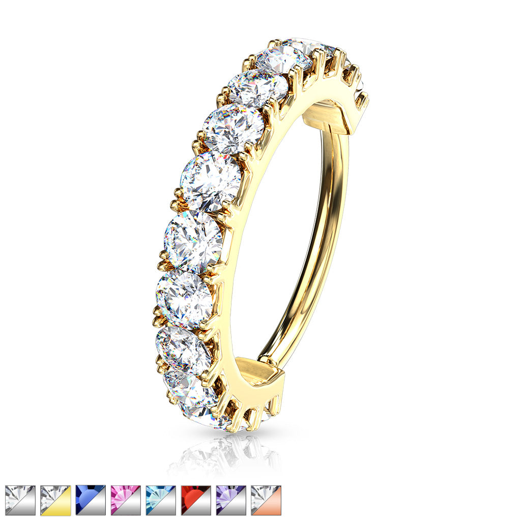 CZ Lined Bendable Hoops For Nose Cartilage Daith And More