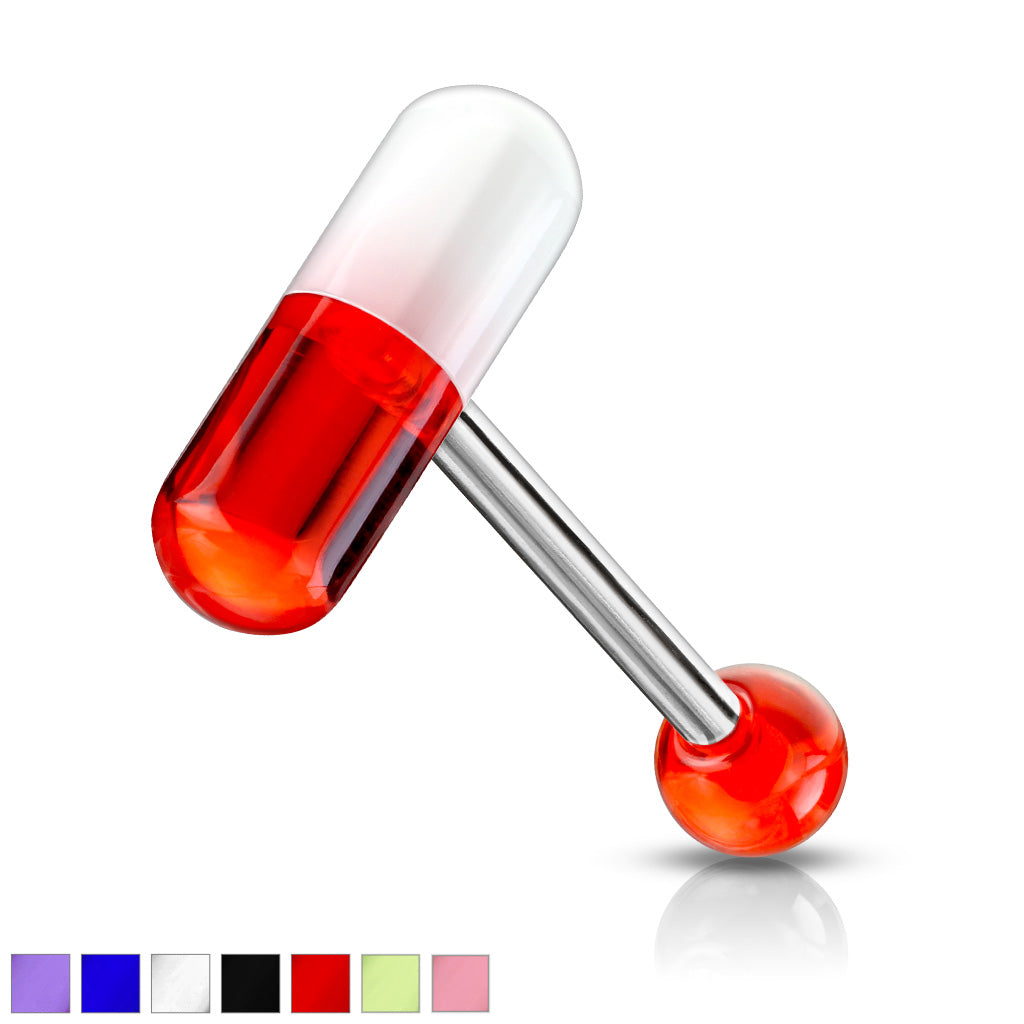Acrylic 2-Color Pill Barbell