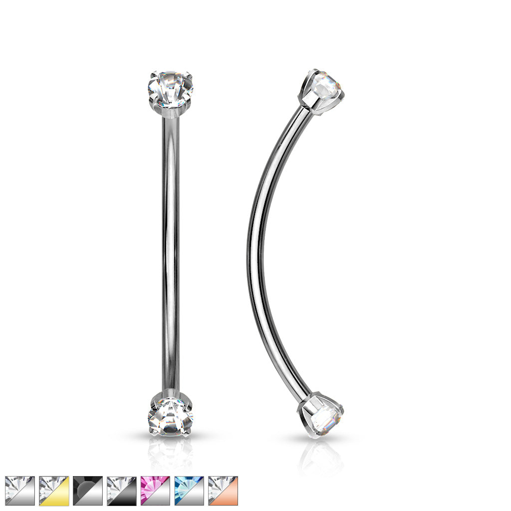316L Surgical Steel Curved Barbell For Snake Eye Piercing