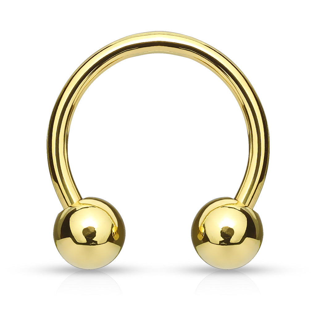 Gold Plated 316L Surgical Steel Horseshoe Circular Barbell