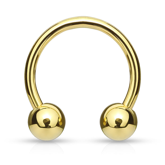 Gold Plated 316L Surgical Steel Horseshoe Circular Barbell